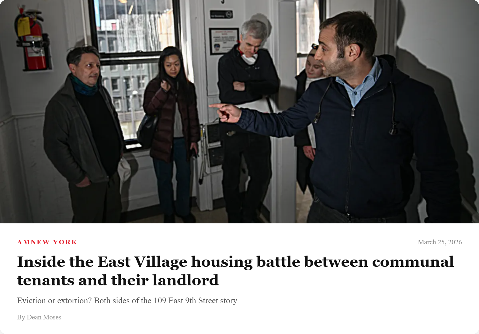 amNewYork article: Inside the East Village housing battle between communal tenants and their landlord
